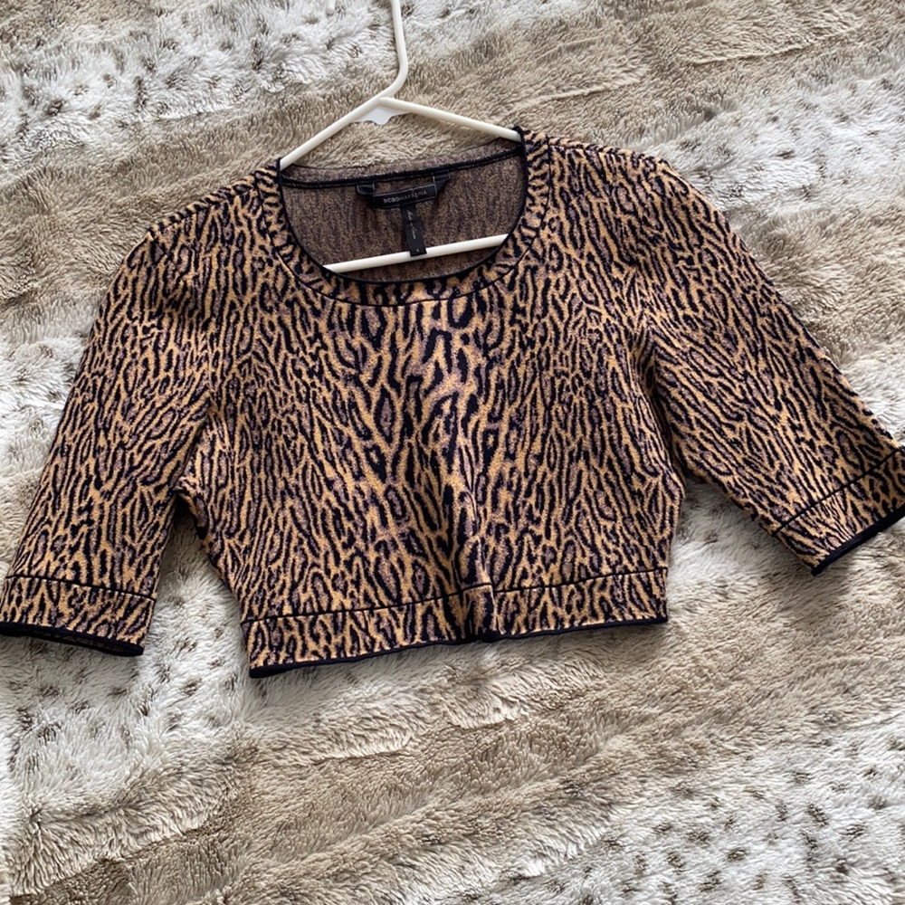 BCBG MaxAzria Cheetah Crop NWOT